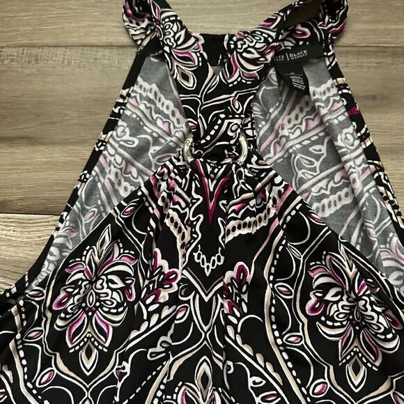 WhiteHouse BlackMarket Drop Waist Tunic Black Multi - M EUC​ - Picture 6 of 9